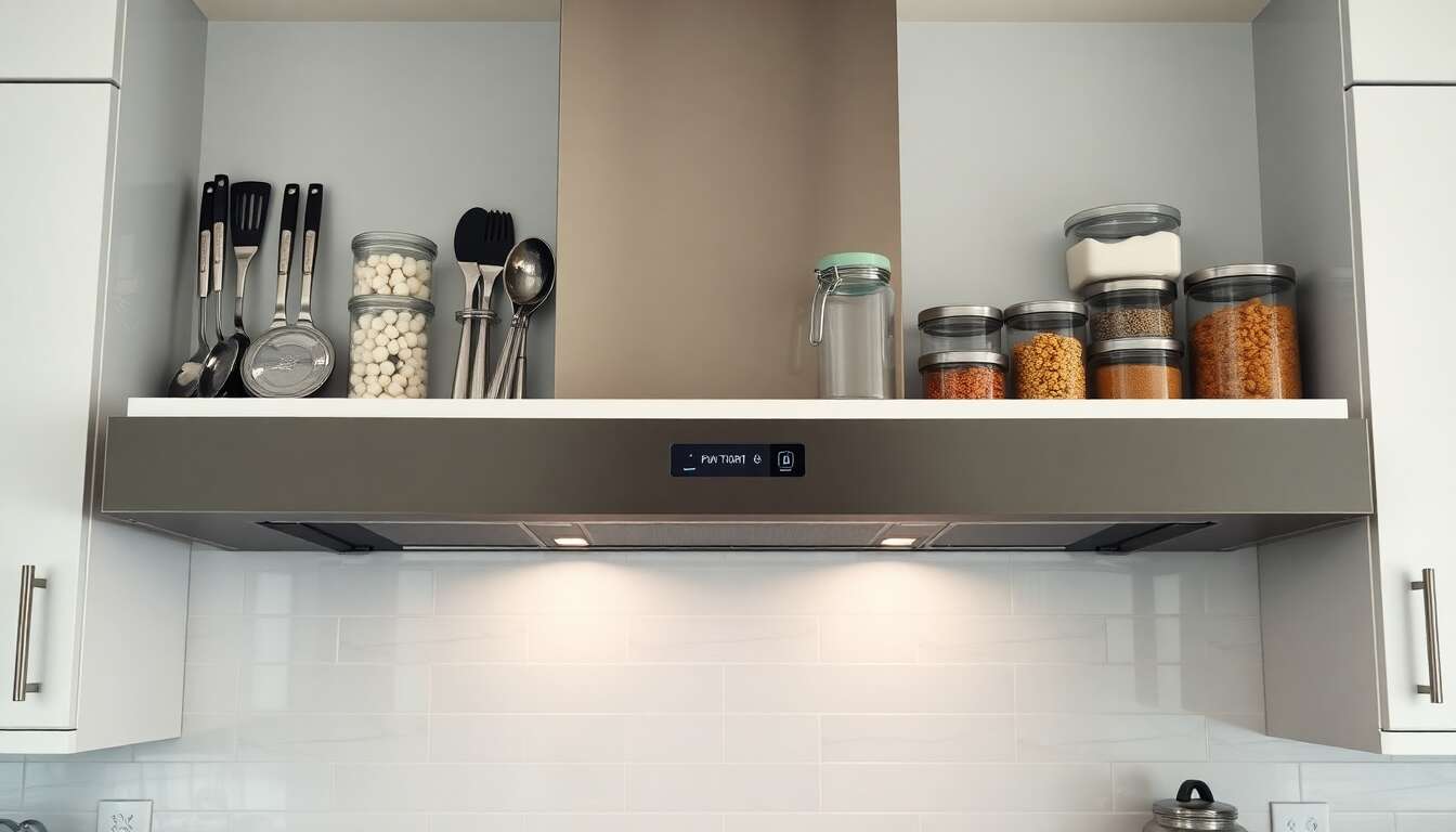 Créer un espace de rangement au-dessus de la hotte