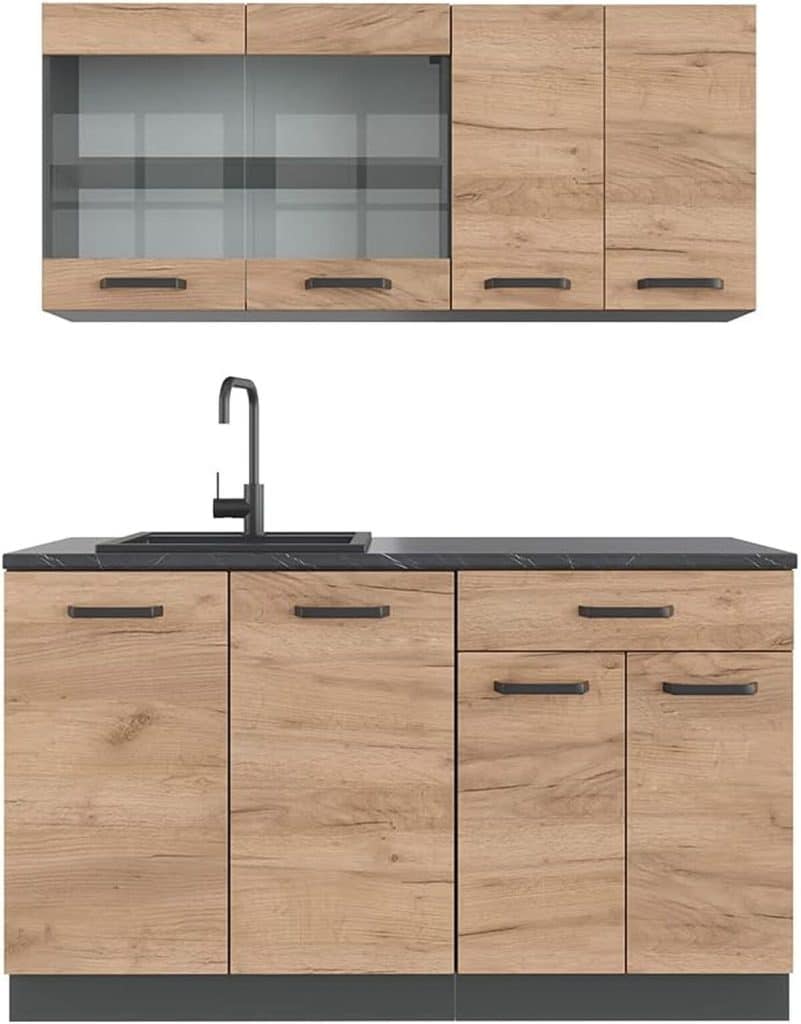 Test de la cuisine Vicco R-Line : chêne doré/anthracite, 140 cm