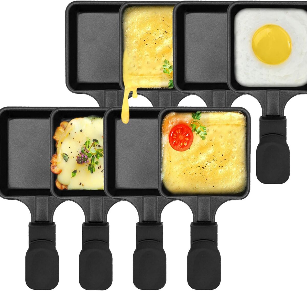 Test du lot de 8 mini poêles à fromage Kosmosta pour raclette