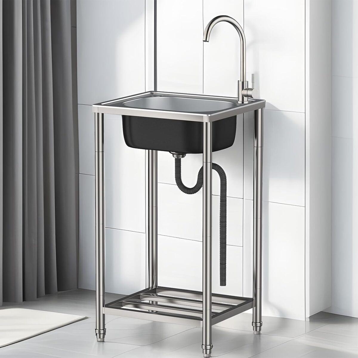Test du superbe évier inox professionnel avec robinet 60 x 45 cm