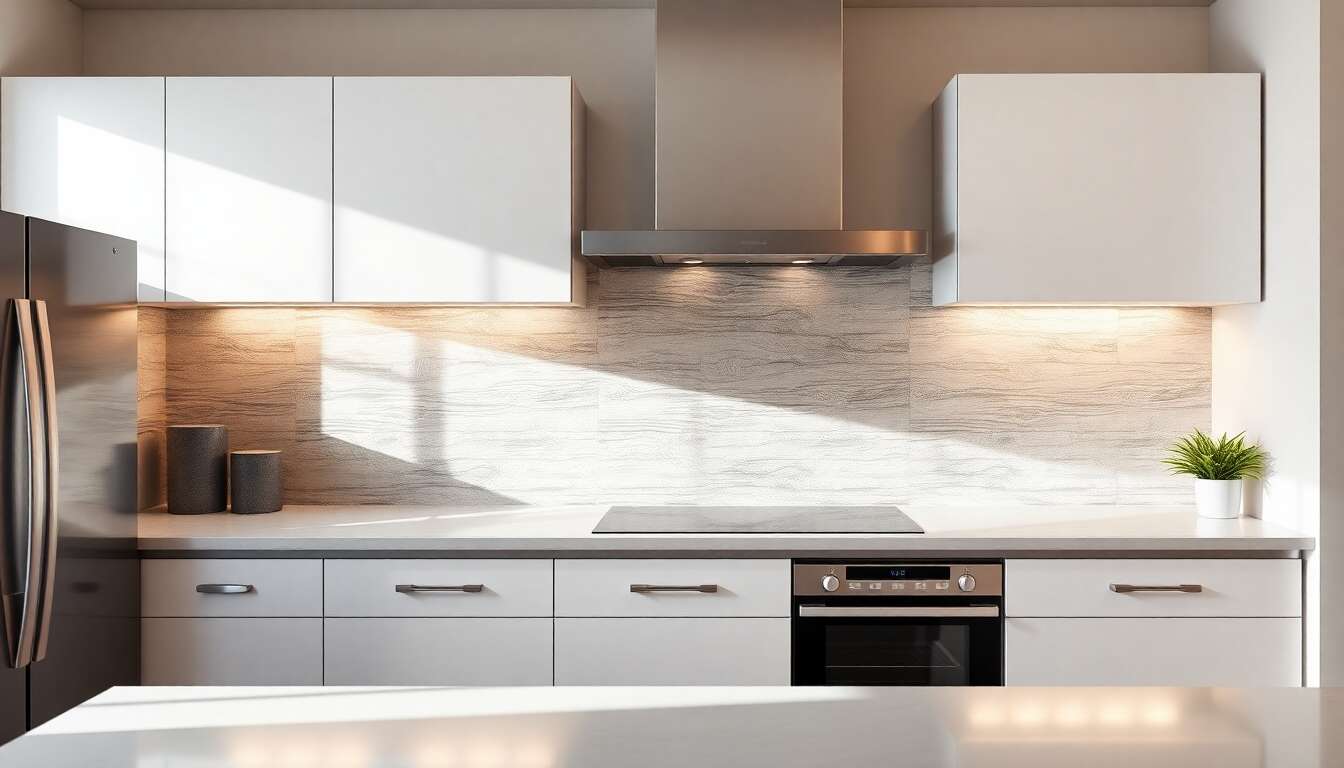 Hauteur de crédence pour un espace sans meubles hauts