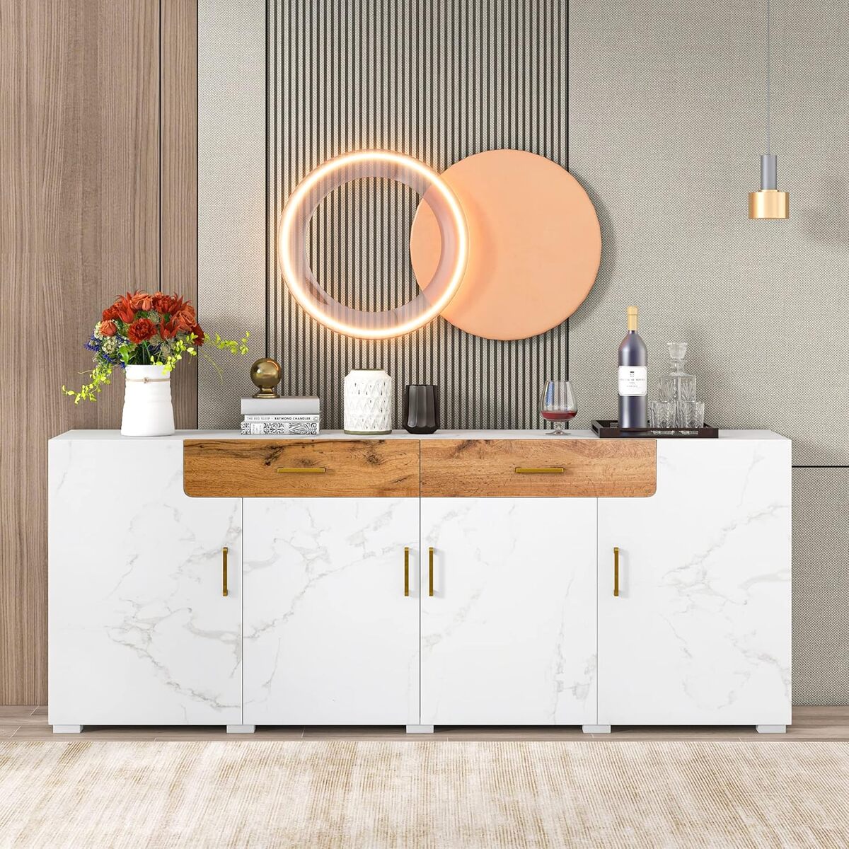 Test du buffet Merax : stockage moderne et élégant