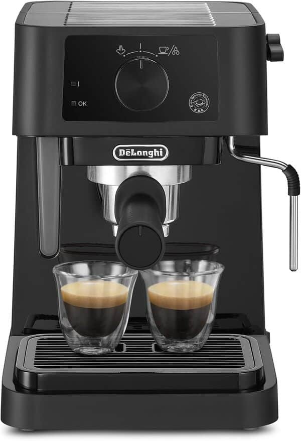 De'Longhi EC235.BK Stilosa Advanced Cafetière à pompe 15 bars 1100 W 1 L Noir [Classe énergétique A+]