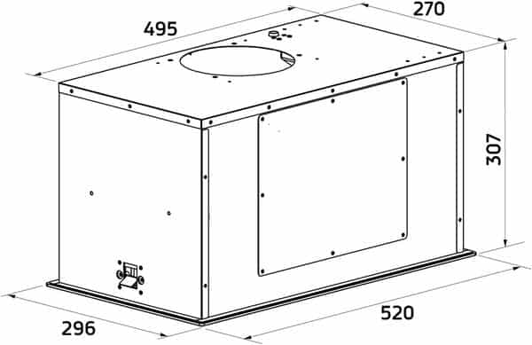 Orbegozo CA 09160 BL Hotte aspirante cassette 60 cm, classe A, avant verre trempé blanc, extraction 589,4 m3/h, 3 niveaux de puissance, éclairage LED [Classe énergétique A]