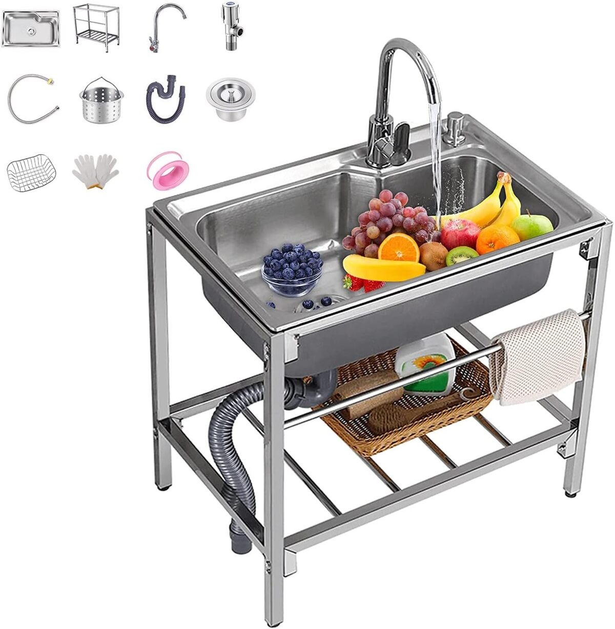 Test : duchunsheng évier inox cuisine indépendant avec robinet et drainage rapide