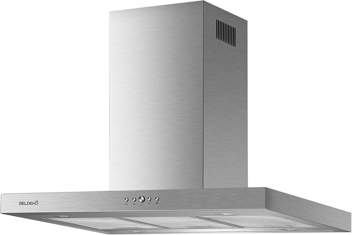 Test : hotte îlot inox 90 cm, puissance et élégance