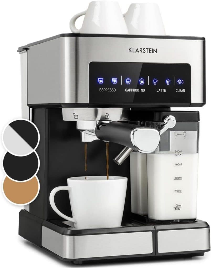 Test : klarstein cafetière expresso avec mousseur de lait