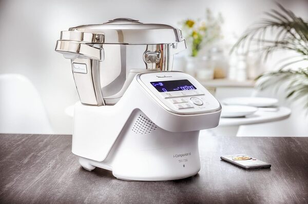Moulinex, I-Companion, Robot cuiseur, 14 fonctions, Connecté, Capacité XL 10 personnes, Blanc, Fabriqué en France, HF908120