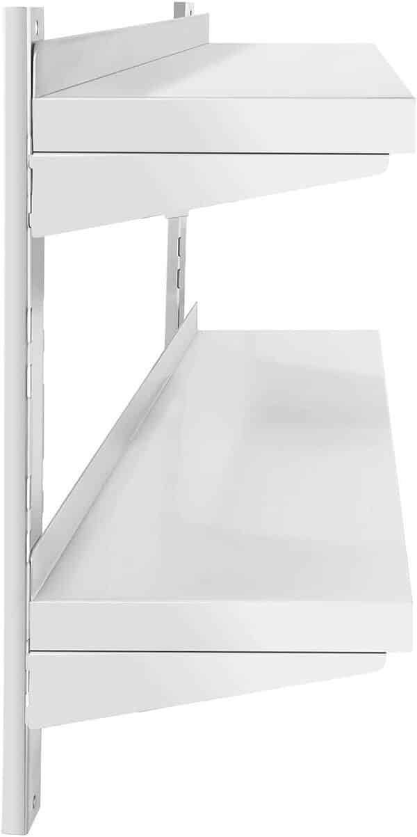 Royal Catering Étagère Murale Cuisine Tablette Flottante INOX 100 cm RCWR-1000.3 (100 x 30 cm, Pose Murale, Épaisseur 3,5 cm, Capacité 40 kg)