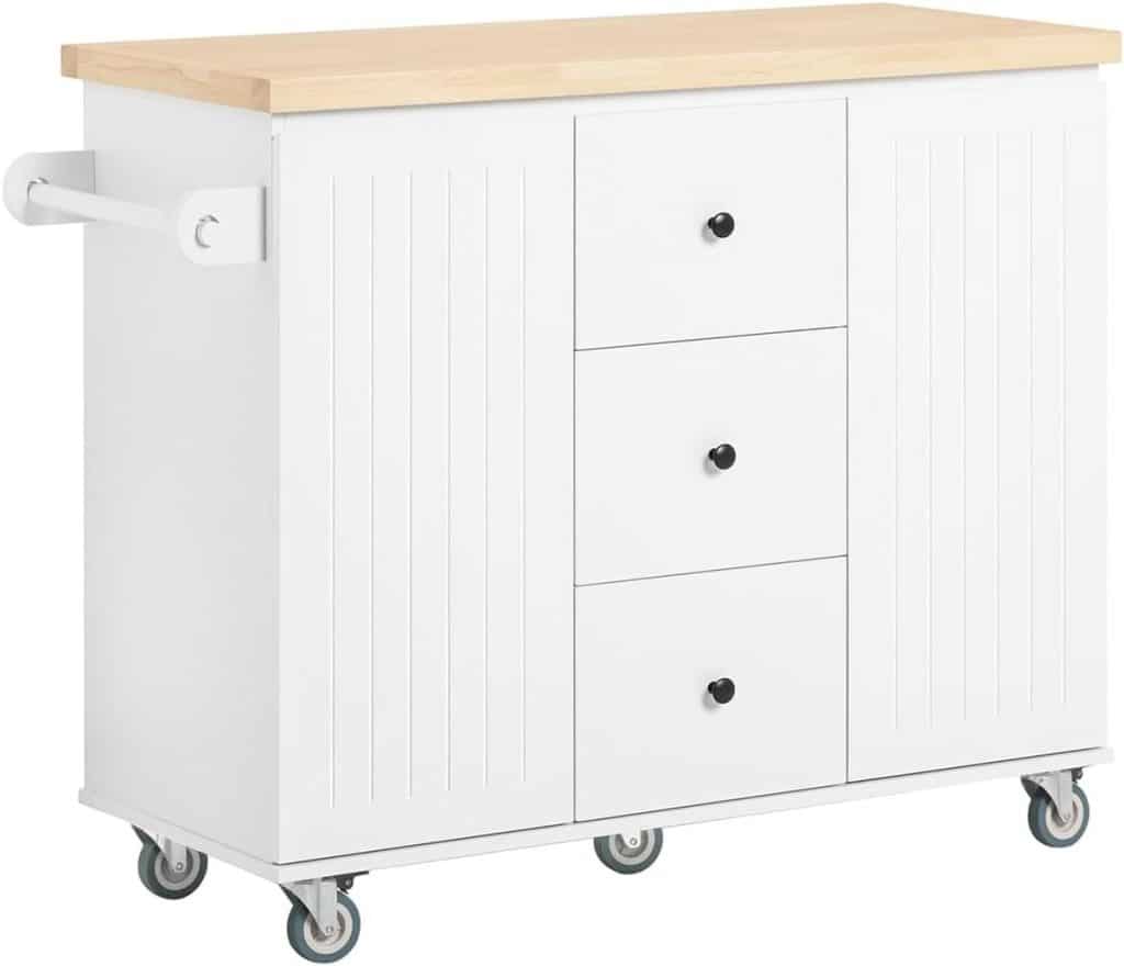 Test de la desserte roulante Sobuy FKW96-II-WN : rangement efficace pour votre cuisine