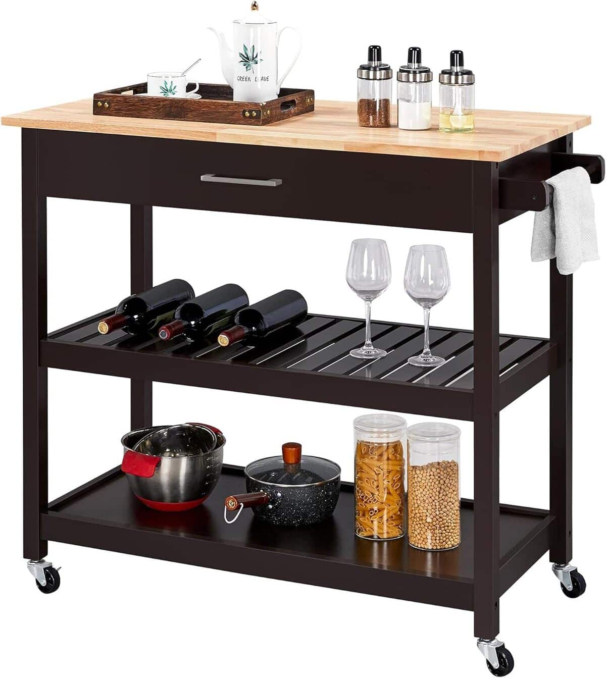 Test du meuble de cuisine mobile Yaheetech : gain de place assuré