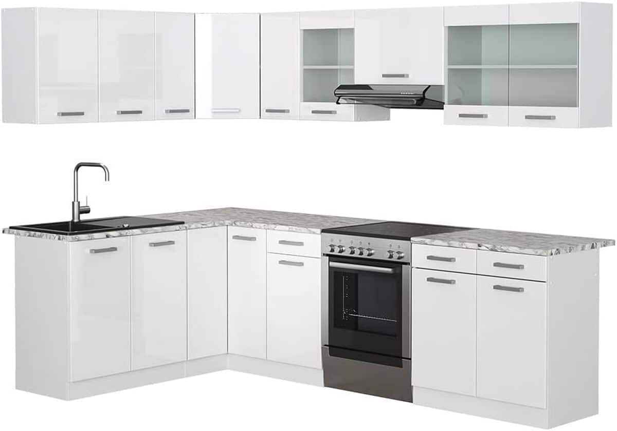Test : vicco cuisine en angle Rick, blanc haute brillance