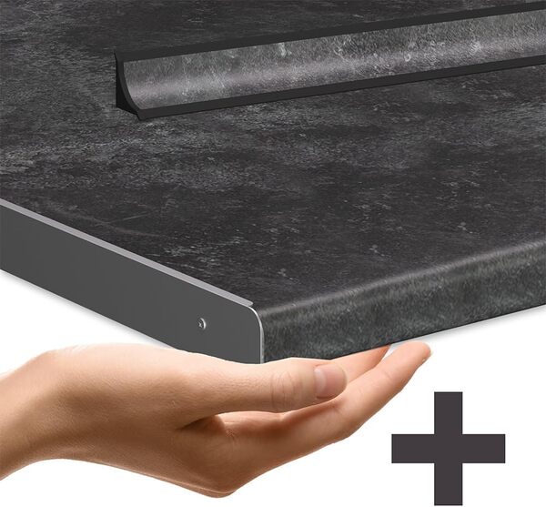 Vicco Cuisine en Angle R-Line, Bordeaux Haute Brillance/Anthracite, 237 x 247 cm, PT Anthracite