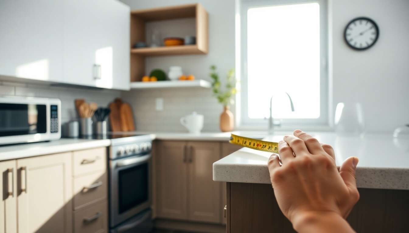 Les dimensions standards du plan de travail en cuisine