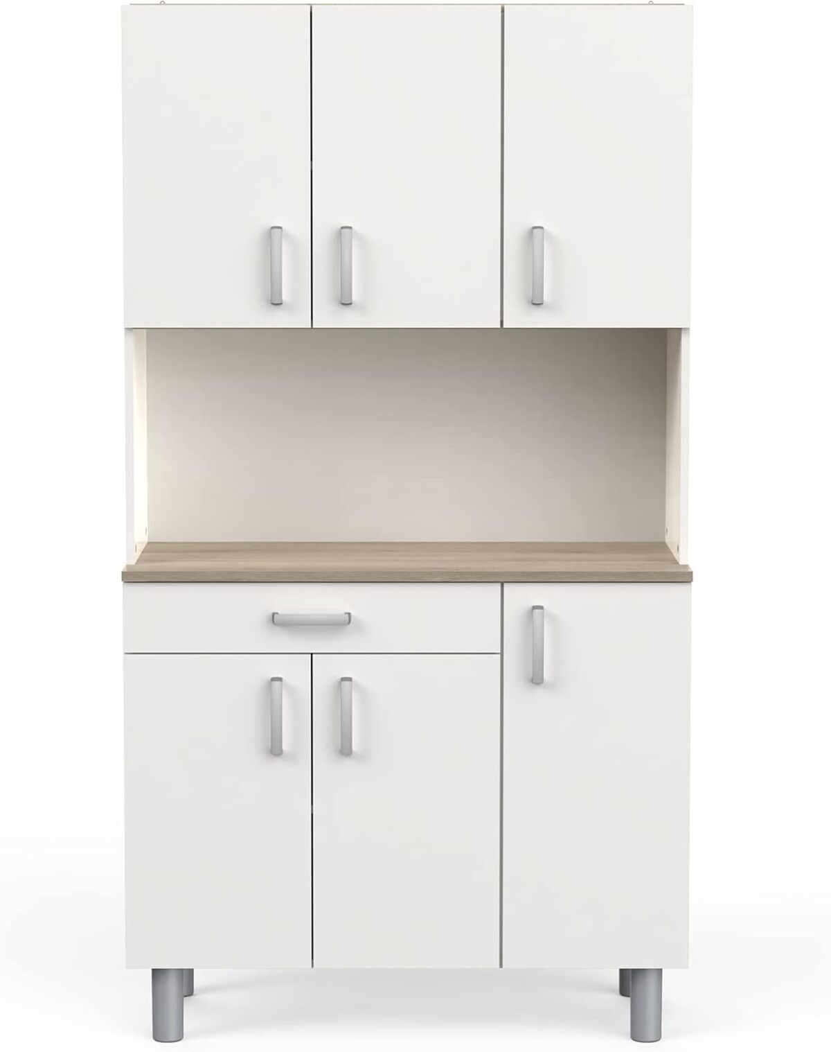 Test : buffet de cuisine PEGANE chêne kronberg blanc mat