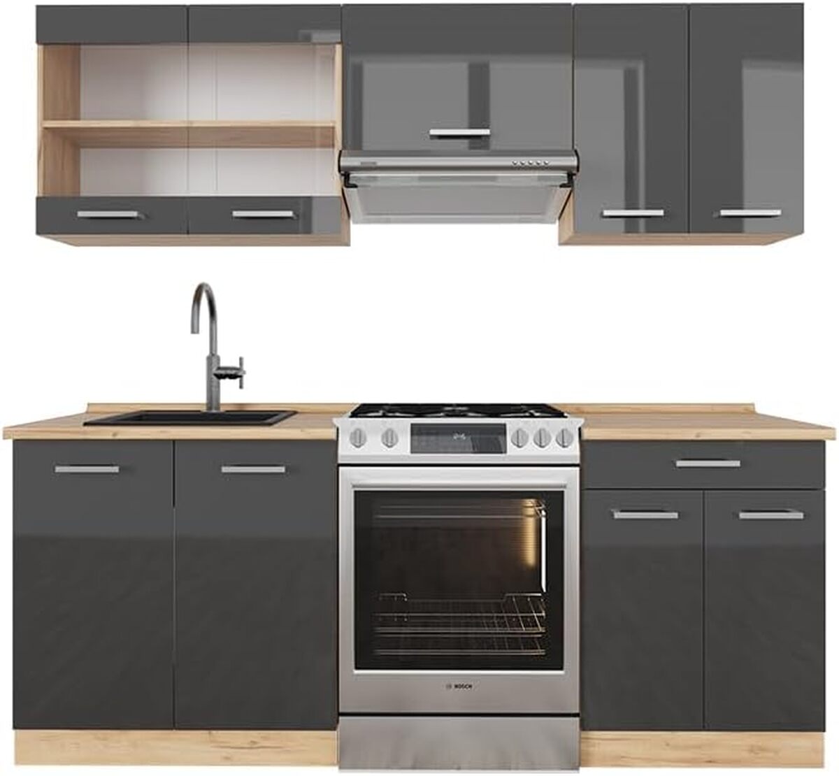 Test de la cuisine Vicco R-Line anthracite et chêne