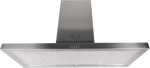 GURARI Hotte murale GCH F 118 12 IS N + tuyau, hotte aspirante 120 cm, 1000 m³/h, 3 niveaux, acier inoxydable [Classe énergétique A]