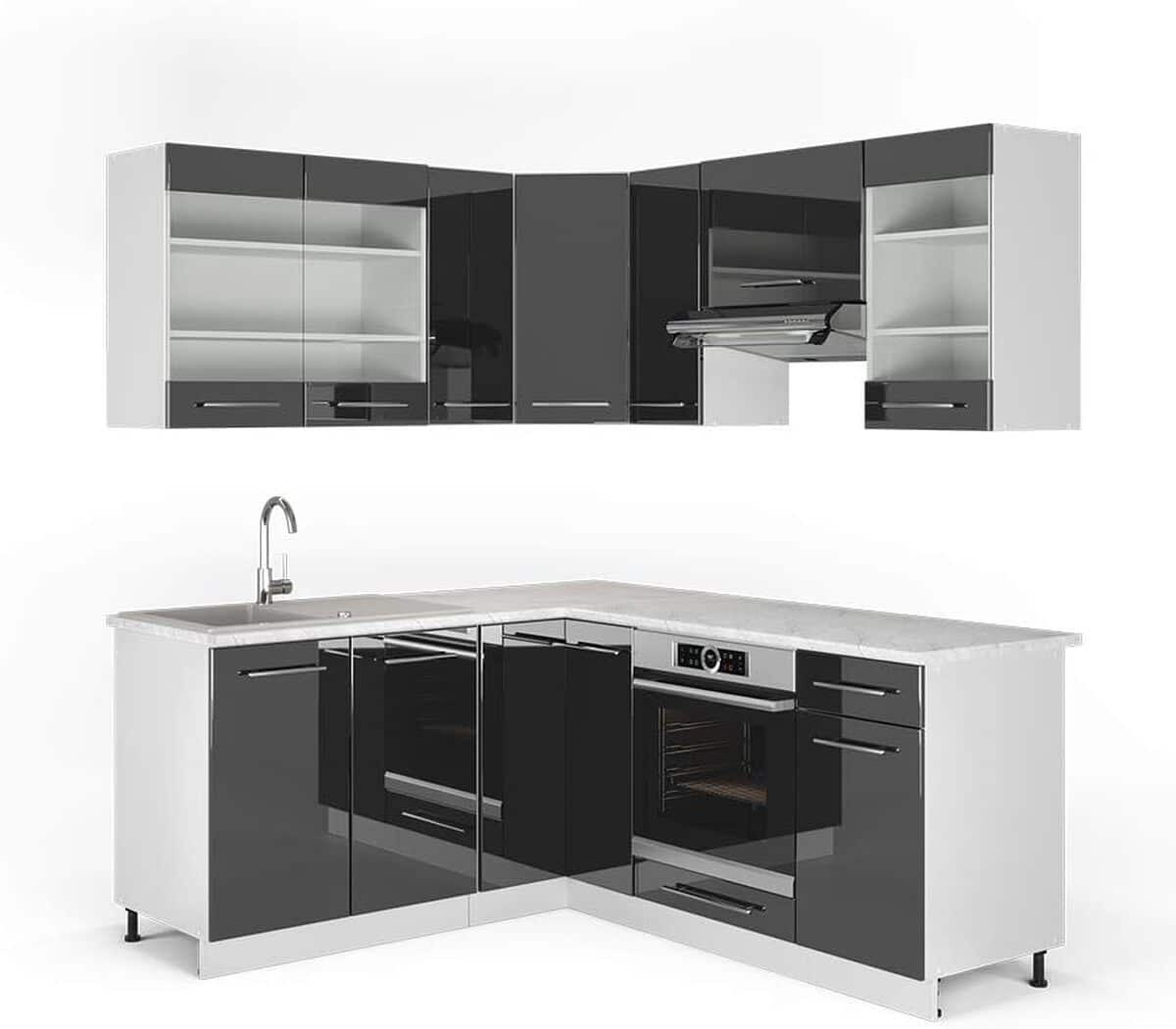 Test : cuisine en angle Vicco Fame-Line anthracite/blanc