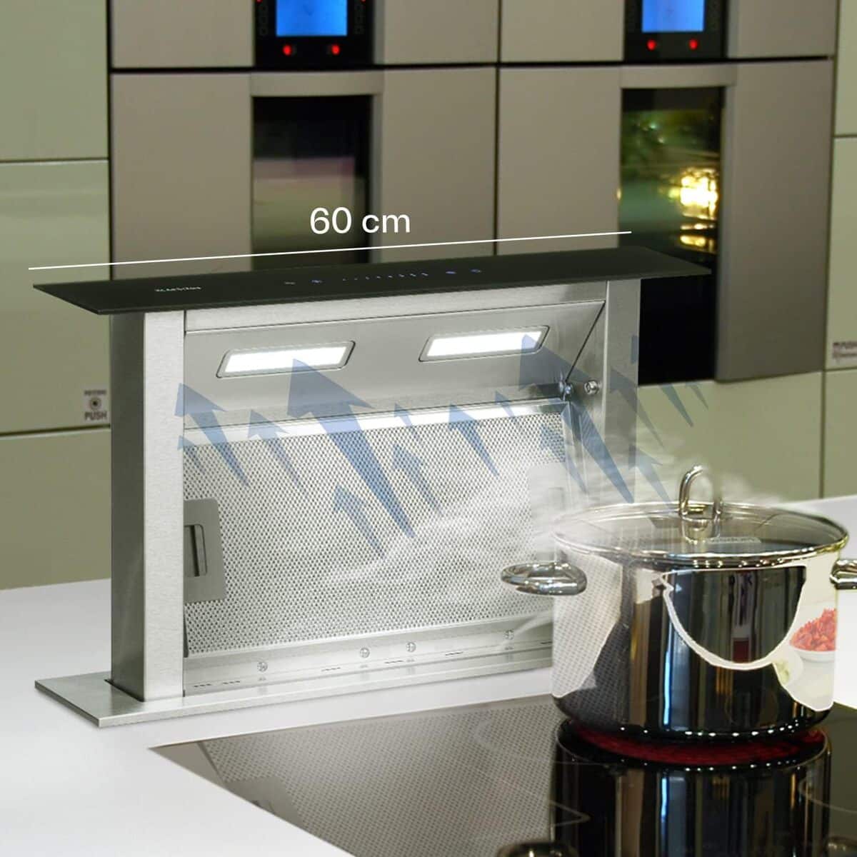 Test de la hotte aspirante Klarstein Downdraft : élégance et efficacité en cuisine