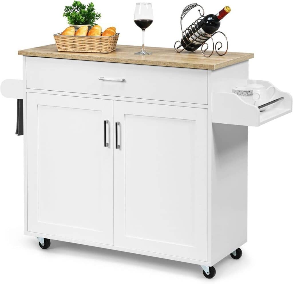 Test du chariot de cuisine COSTWAY : ilot central astucieux et pratique