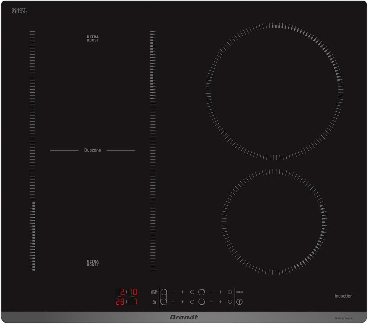 Test de la plaque induction Brandt BPI6428UB : performance et modularité au rendez-vous