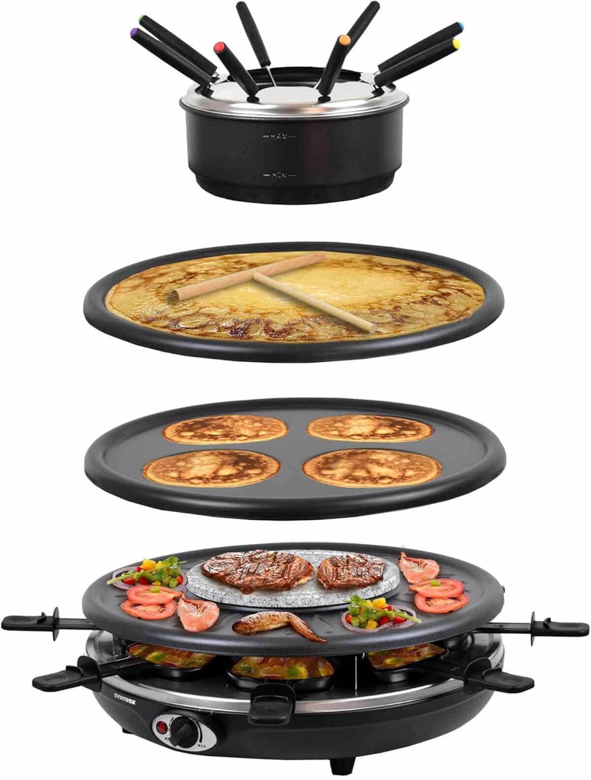 Test Syntrox Germany RAC-1350WF : raclette grill et fondue 4 en 1
