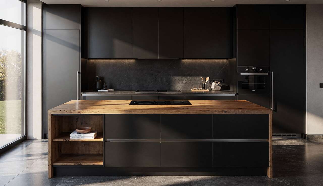 Cuisine noire et bois : une harmonie parfaite