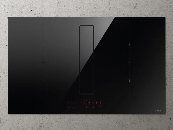 Elica PRF0179476, Plaque de cuisson à induction avec hotte aspirante intégrée NIKOLATESLA FIT XL BL/A/83, Black [Classe énergétique A]