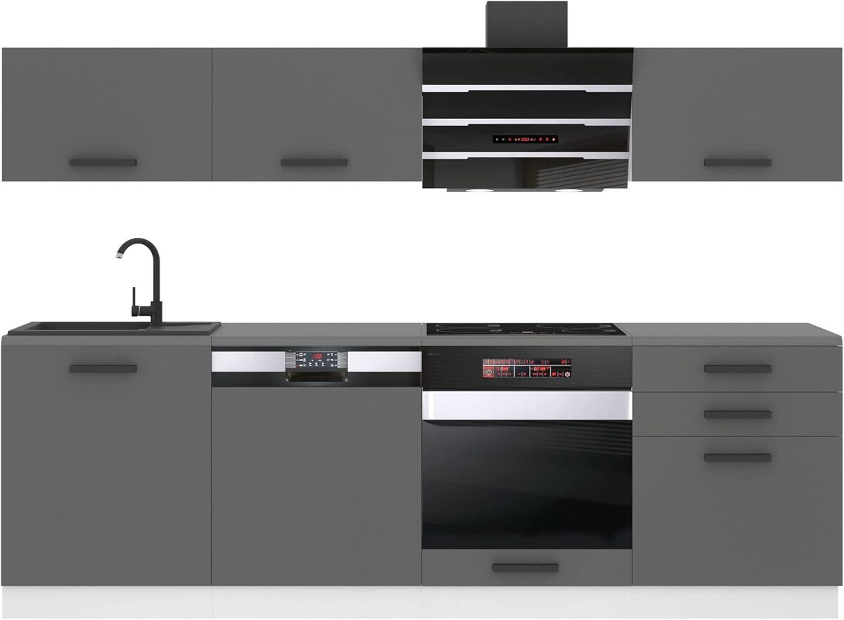 Test de la cuisine équipée Belini Linda, 240 cm argent mat