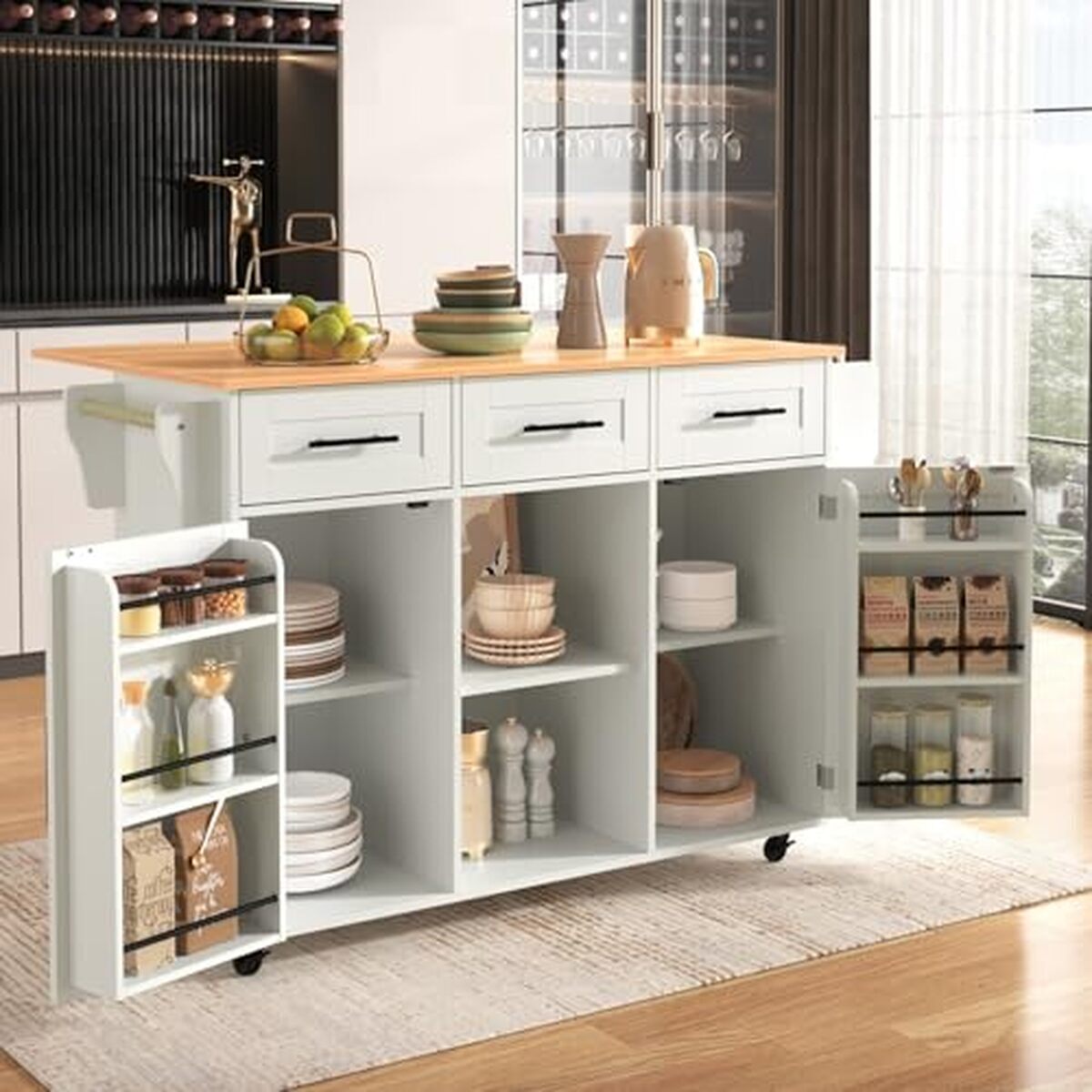 Test : desserte PUGSDRLY 139x46x91.5cm pour cuisine et salle à manger