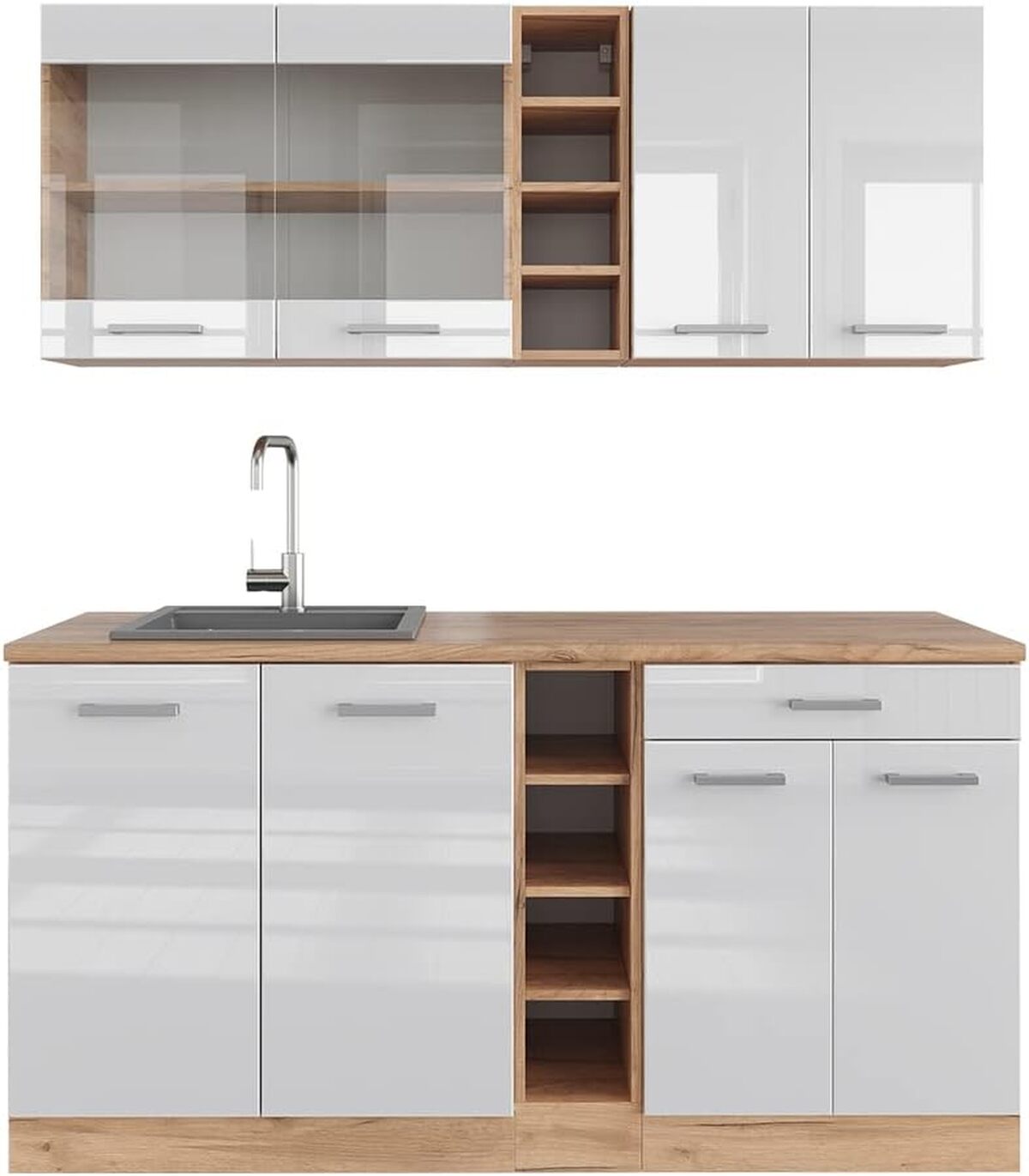 Test du modèle R-Line de Vicco : cuisine compacte blanche et chêne doré
