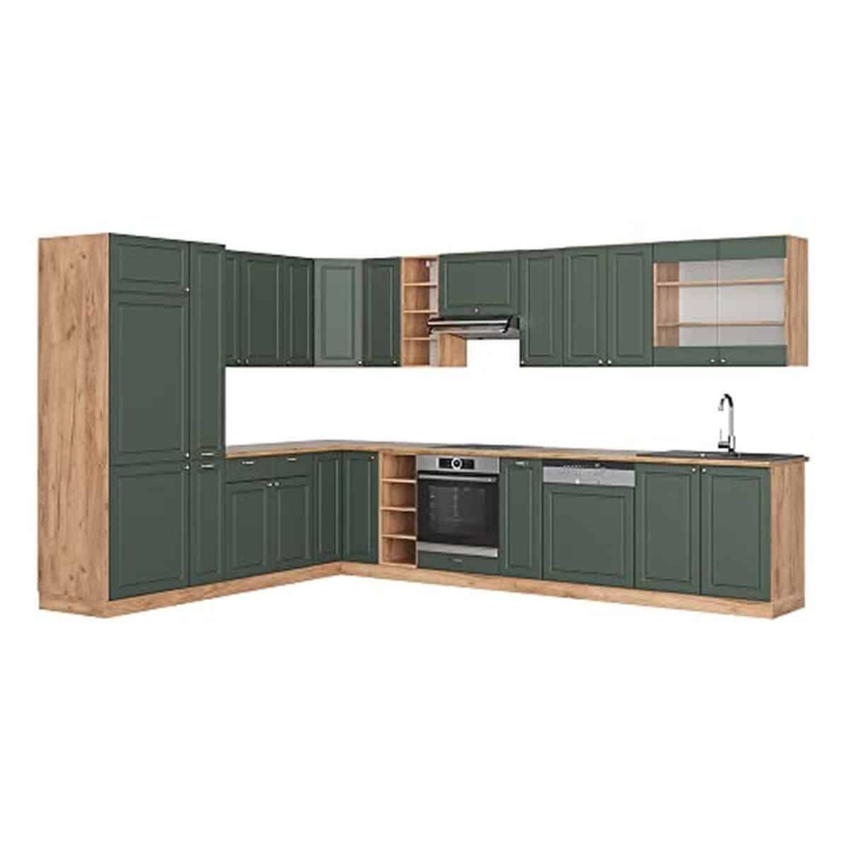 Test : cuisine en angle Vicco Fame-Line, chêne vert et or