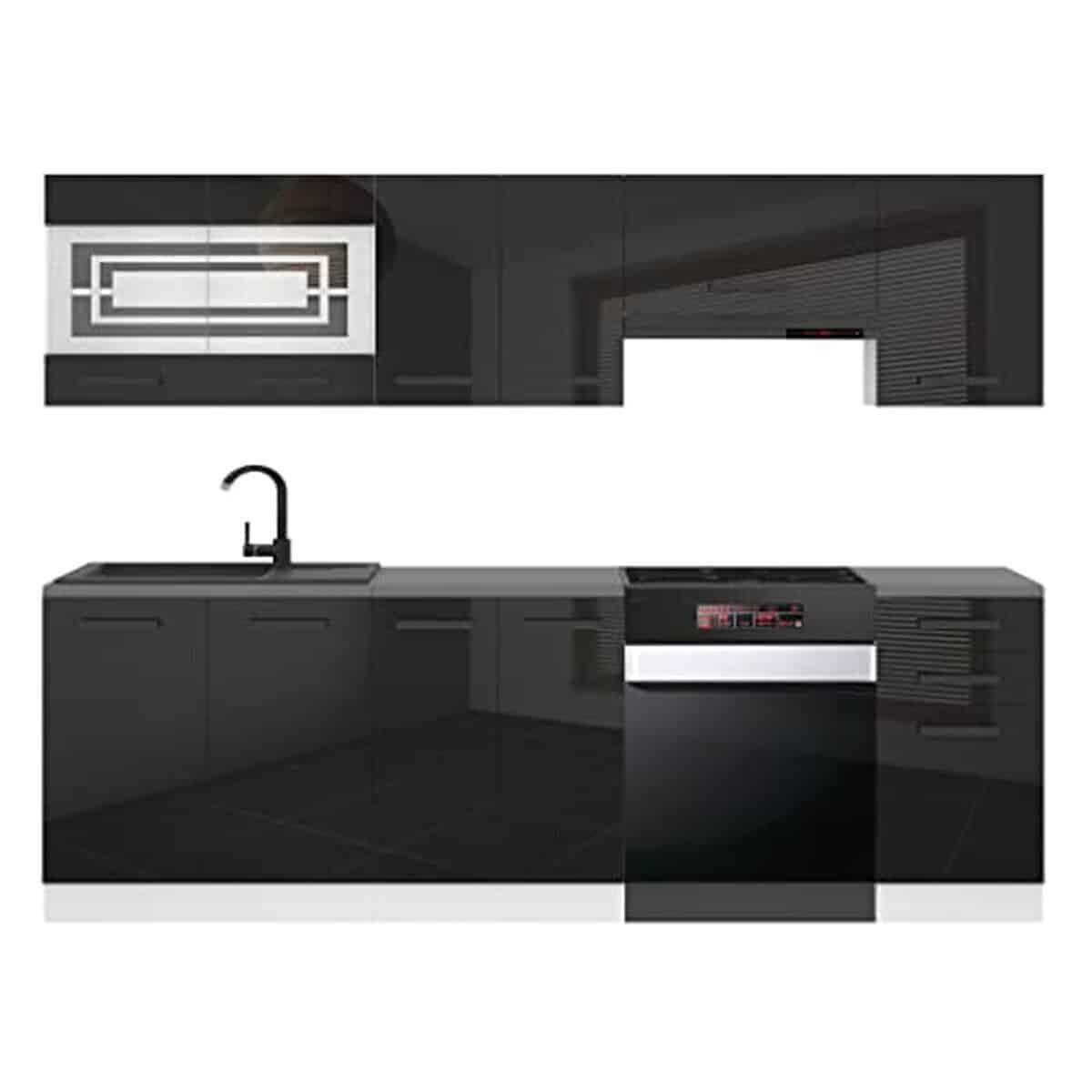 Test de la cuisine équipée Belini Lily 240 cm noir brillant