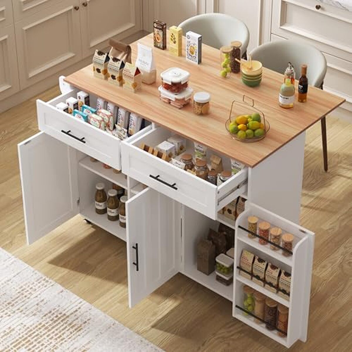 Test de la desserte Sapgaks : îlot de cuisine pratique en blanc