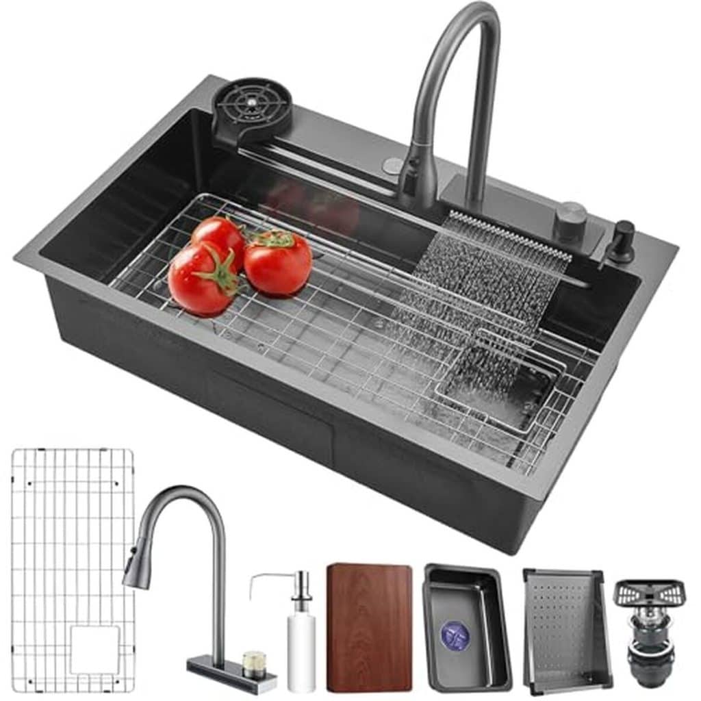 Test : évier de cuisine inox 304 Raindance 1 bac avec robinet retractable