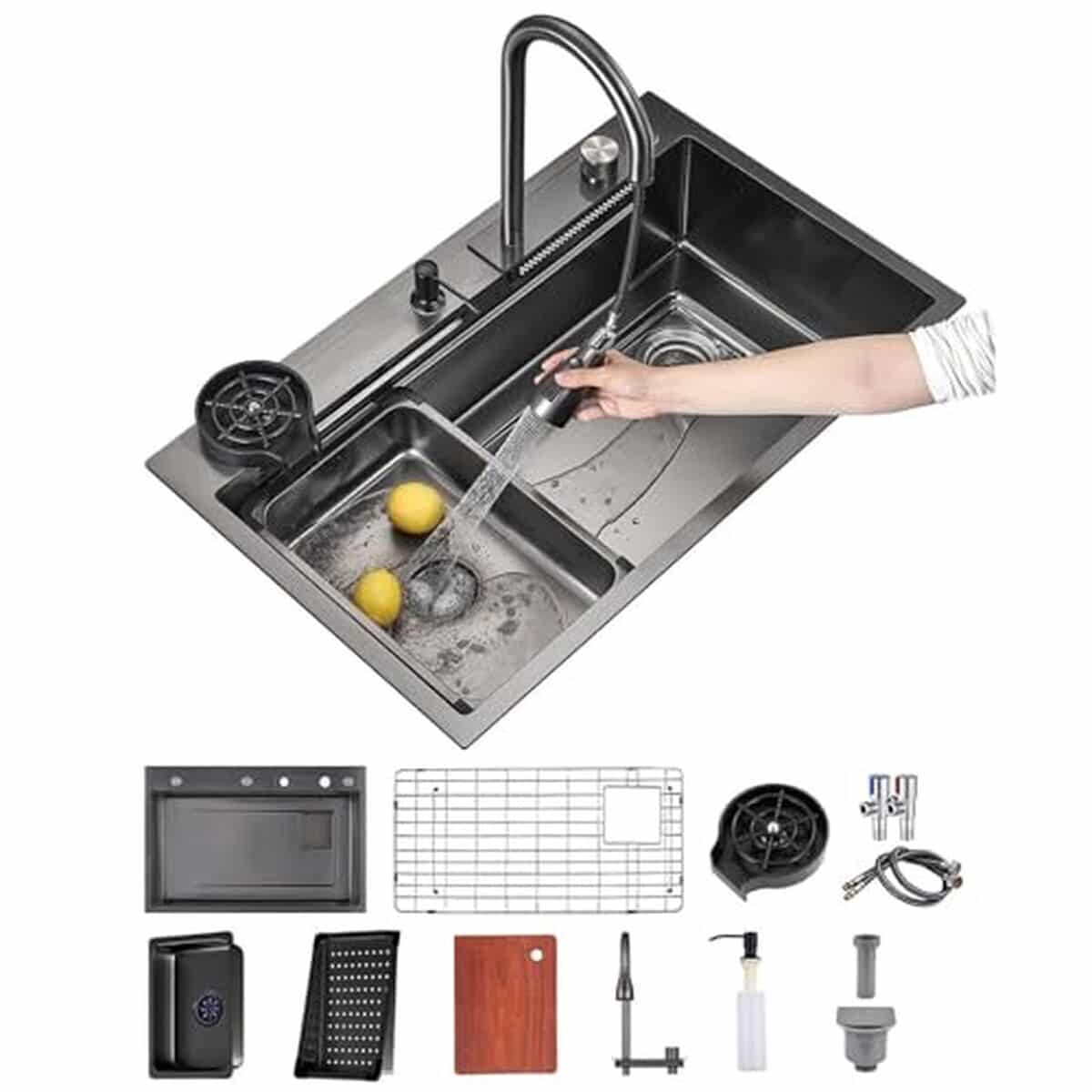 Test : evier Fivixil avec lave-tasses et accessoires intégrés