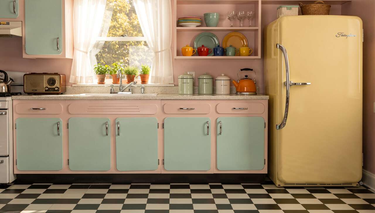 Les couleurs dominantes d'une cuisine vintage