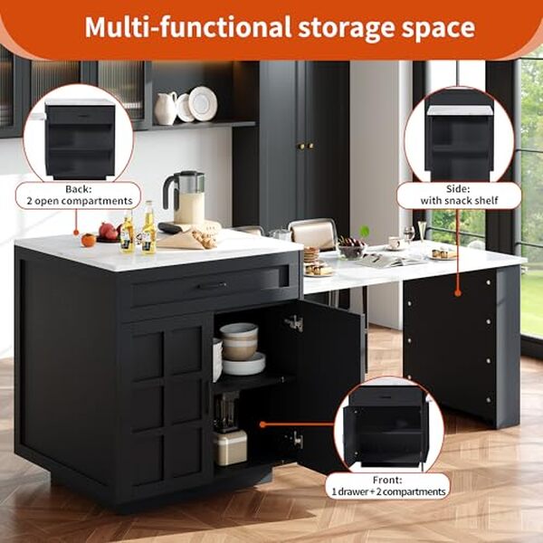 Découvrez la table de bar extensible Zepneiy avec ses rangements intégrés pour optimiser votre espace sans sacrifier le style et la fonctionnalité.