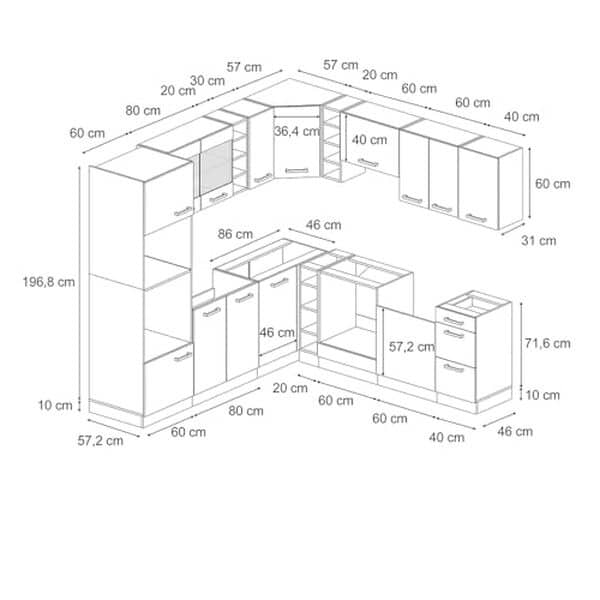 Découvrez notre test complet de la cuisine d'angle Vicco R-Line 237 cm : design bleu-gris, fonctionnalité optimale et style contemporain pour votre intérieur