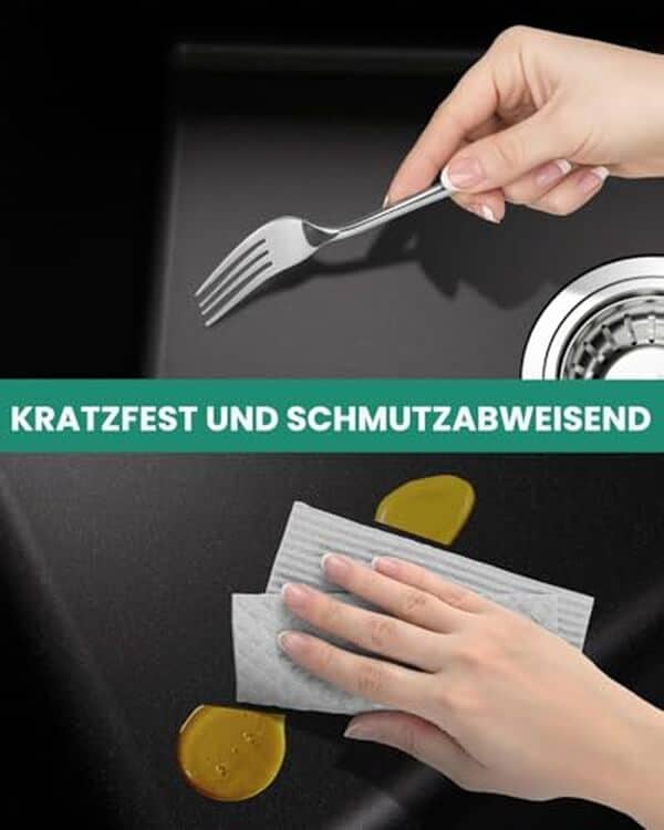 Découvrez notre test complet de l'évier de cuisine noir anycee en sable quartz 45x46 cm, un choix élégant et durable pour votre espace culinaire.