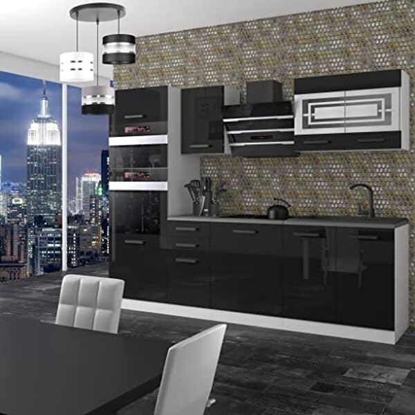 Découvrez les caractéristiques et l'élégance de la cuisine Belini Tracy 240 cm noir brillant : un choix sophistiqué pour une cuisine moderne, pratique et raffinée.