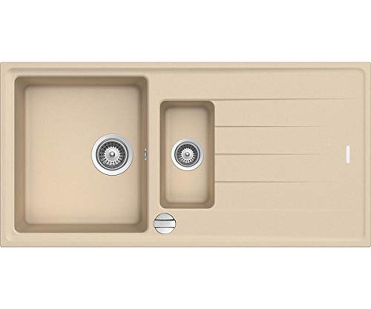 Test de l'évier en granit Victory S1000 (crème) 100 x 50 cm avec excentrique rotatif