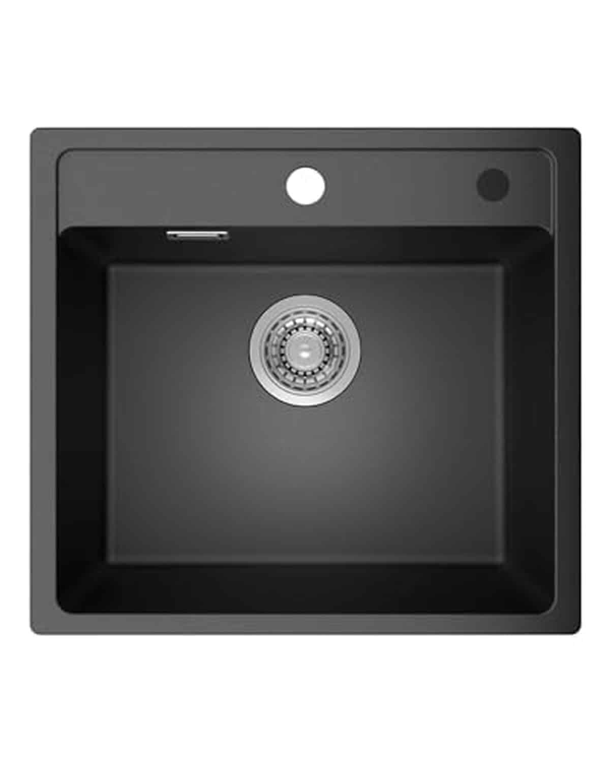 Test : évier cuisine noir ANYCEE en sable quartz 45x46 cm