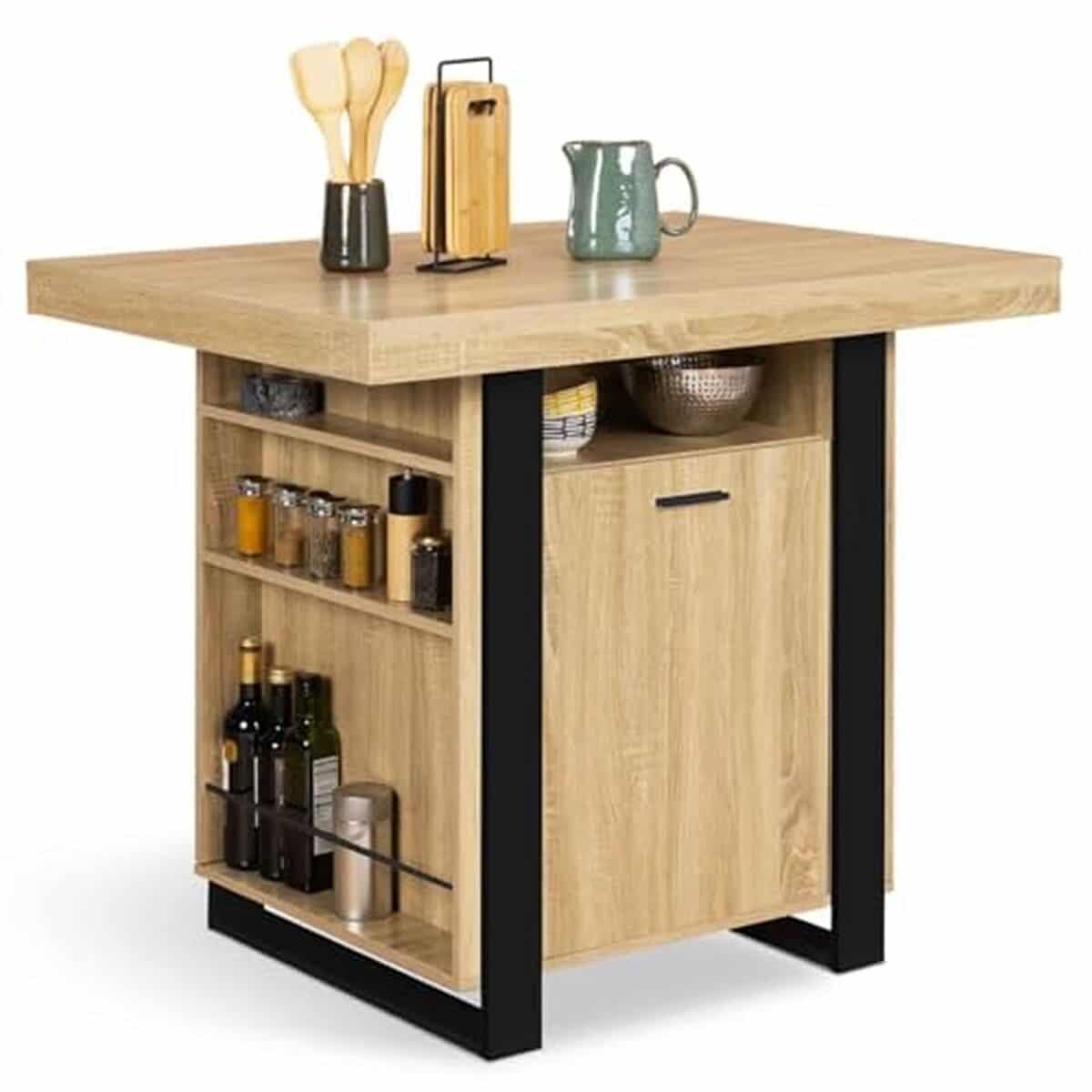 Test : ilot central PHOENIX 110 cm avec rangements