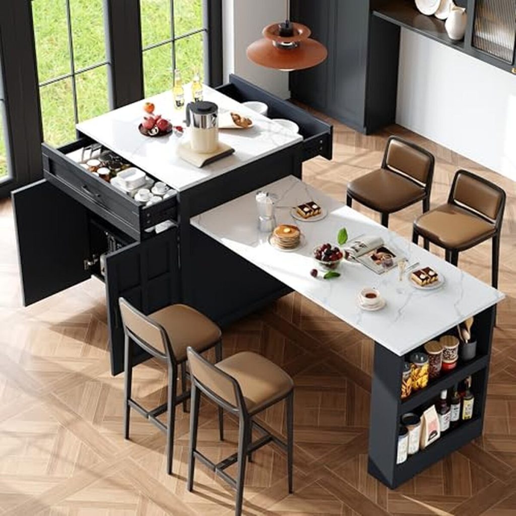 Test : table de bar extensible Zepneiy avec rangements intégrés