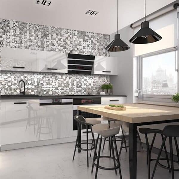 Découvrez la cuisine équipée Belini Linda 240 cm en blanc brillant : élégance, fonctionnalité et design contemporain pour votre maison.