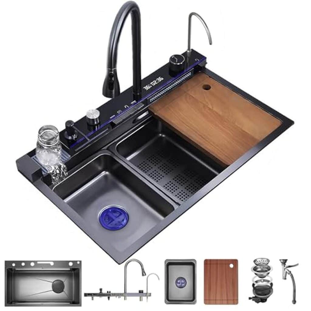 Test de l'évier KOOGIMDDR 80 x 50 cm : cascade multifonction et inox robuste