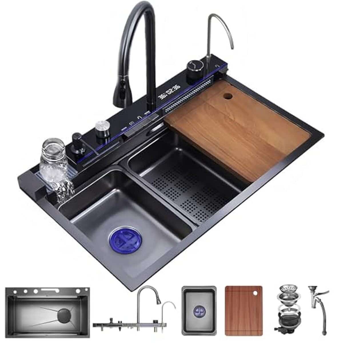 Test de l'évier KOOGIMDDR 80 x 50 cm : cascade multifonction et inox robuste