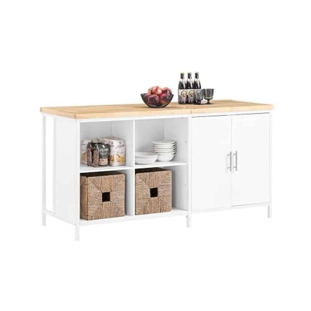 Test du SoBuy îlot central : praticité et design blanc KNL09-WN