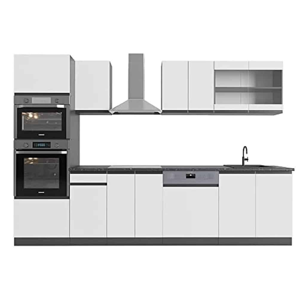 Test : vicco cuisine R-line 300 cm J-shape blanc/anthracite